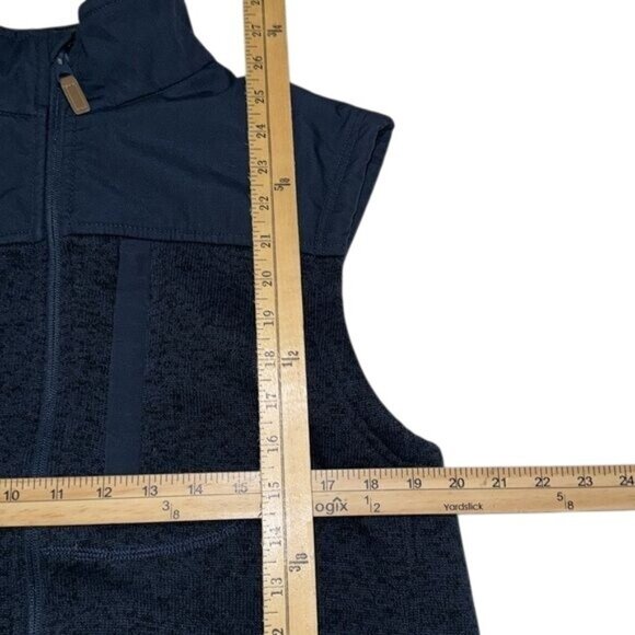 George Vest Mens Large 38-40 Sherpa Sweater Fleece Zip up Navy Blue Preppy Warm - Picture 6 of 6